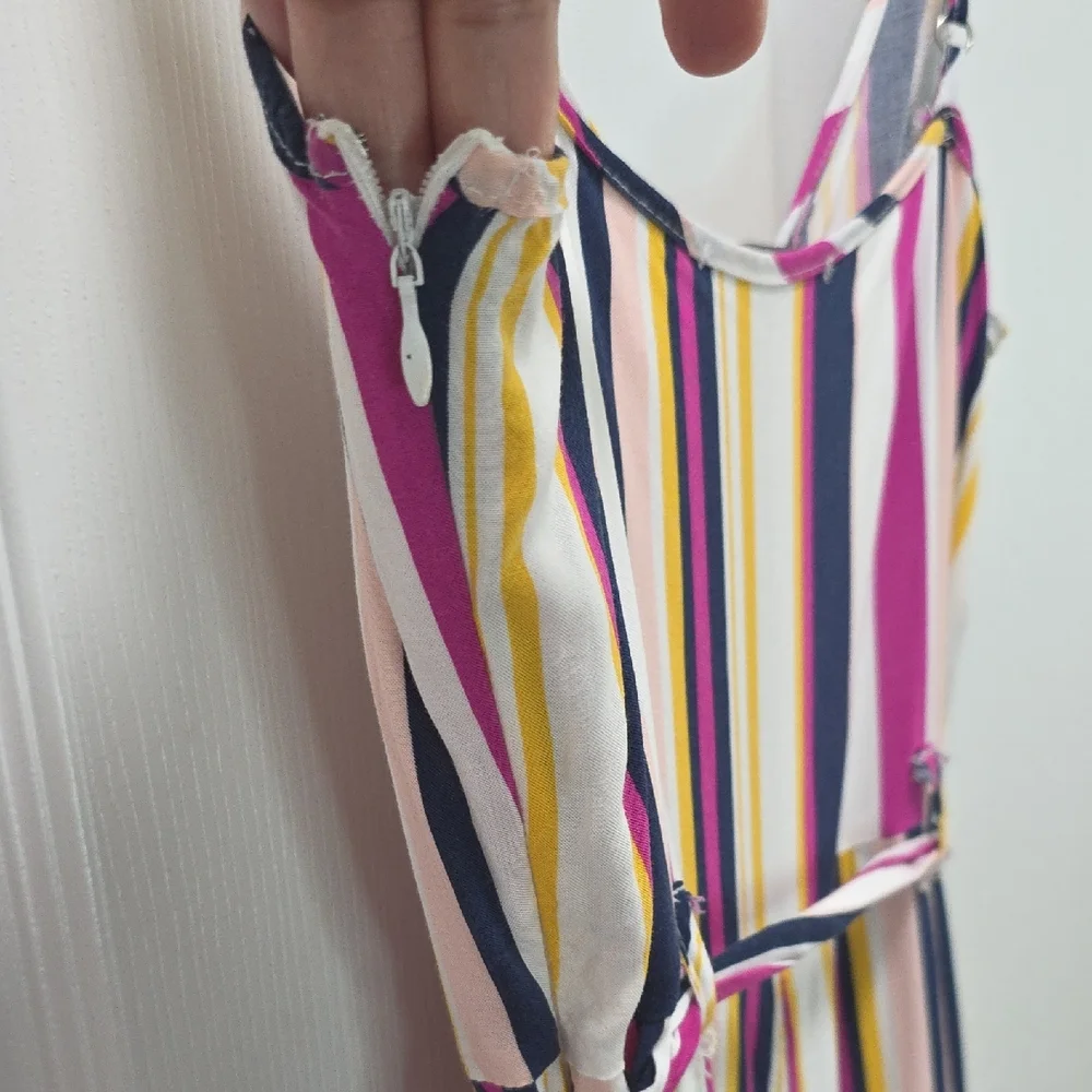 Forever 21 Multi Color Striped Jumpsuit Size Small - Picture 9 of 11